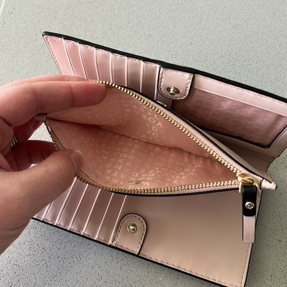 Kate Spade Black & Pink Double Bifold Wallet with Coin Pouch - Picture 7 of 10